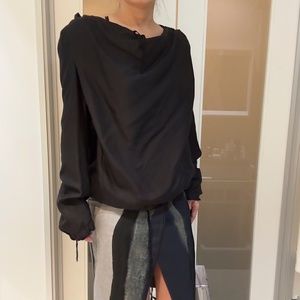 Helmut Lang Black Hood Blouse - Size S